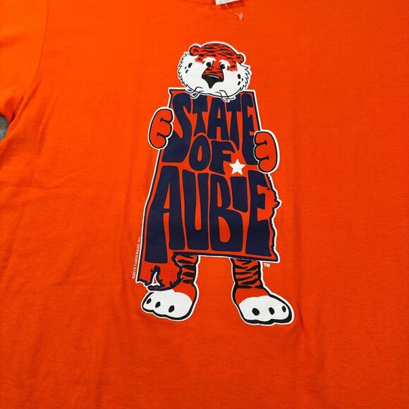 Auburn Tigers State of Aubie Short Sleeve Tee Shirt Youth Large Crew Neck Orange - Picture 4 of 7